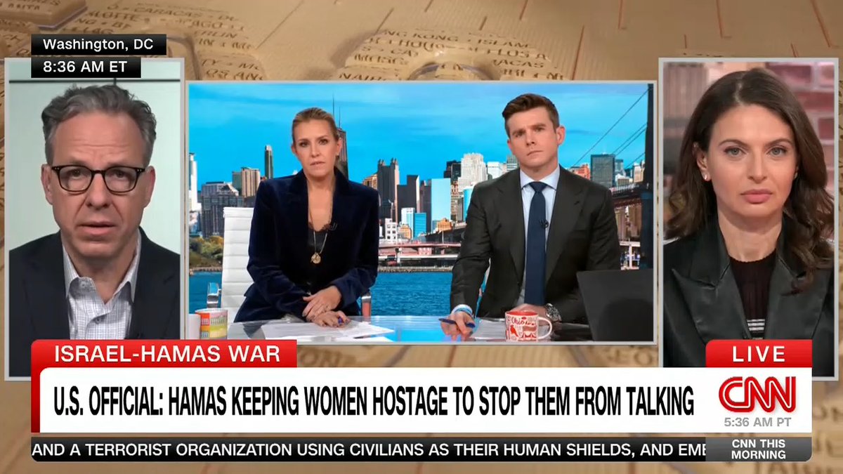 Thank you CNN This Morning with Audie Cornish for having Jake Tapper 🦅 and me on for our coverage of Hamas’ sexual assault and rape of Israeli women. And the shameful 7 week silence from the global community and women’s rights groups.