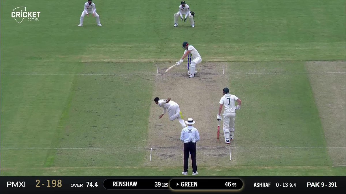 Cameron Green's impressive hand ends on 46 thanks to a sharp catch from Sarfaraz Ahmed #PMXIvPAK