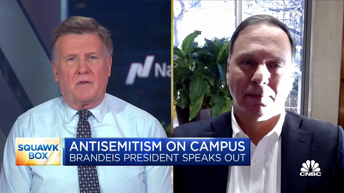 “Free speech is critical to American democracy and to all democratic institutions, but first and foremost we need to provide safe and good environment for learning,” Brandeis University President Ron Liebowitz on combating antisemitism on college campuses.