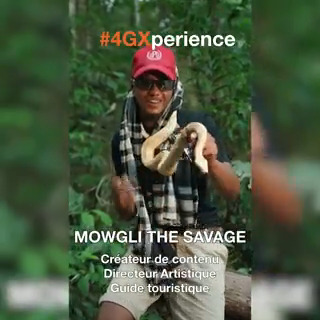 Pour rester connecté là où sa passion le mène, Mowgli utilise la #4G d’Orange 🤩 Elle lui assure une connexion infaillible pour partager ses expériences et nous transmettre son savoir sur les animaux de Guyane 🐍 #4GXperience