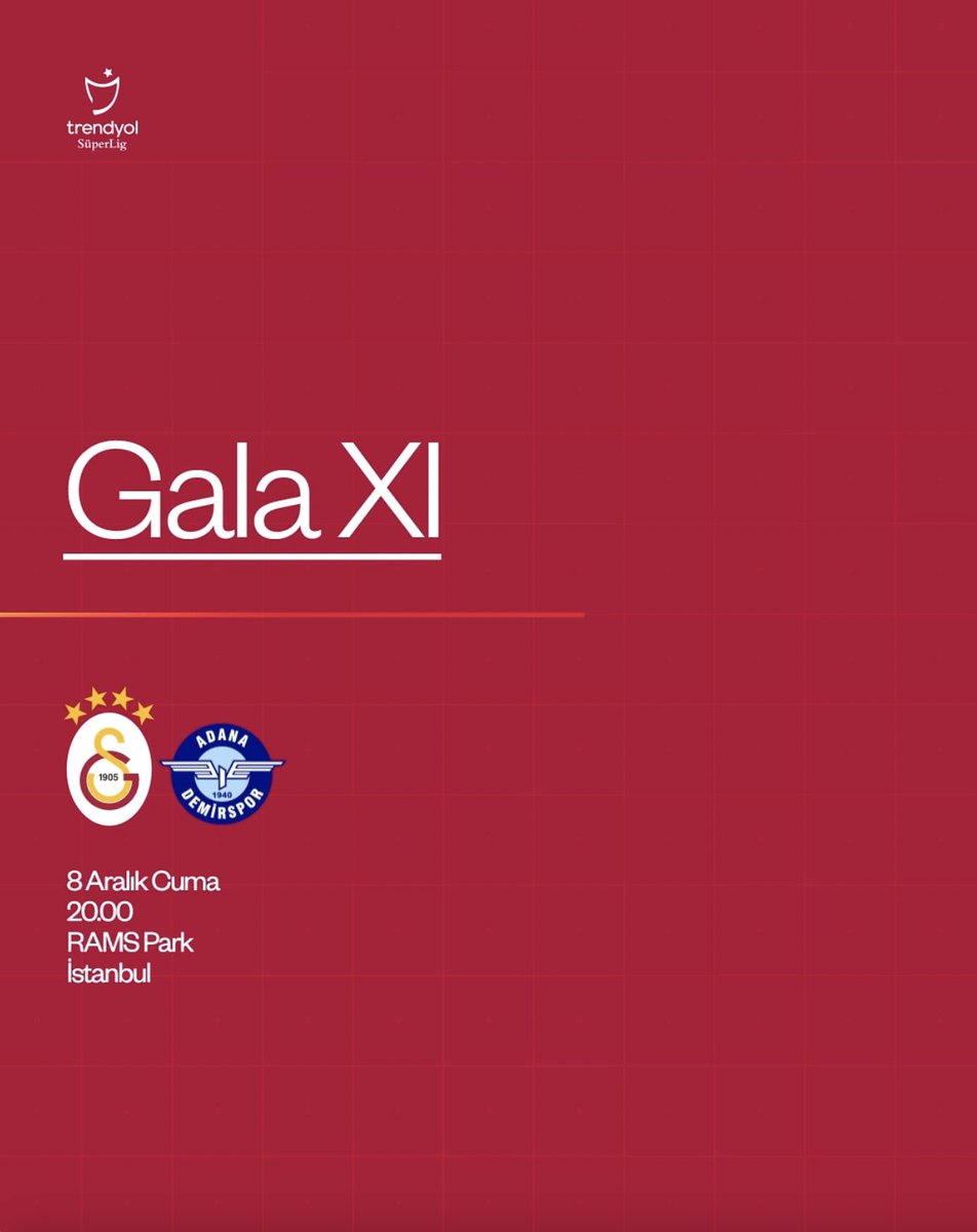 Y. Adana Demirspor karşısında ilk 11’imiz! #GSvADS 👇