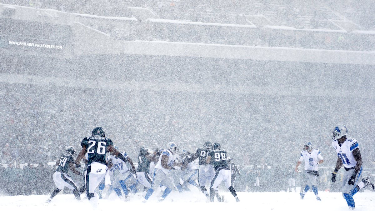 Football. Weather. Rules. ❄️ 10 years ago, the Philadelphia Eagles and Detroit Lions played in one of the most epic snow storms you'll see on the field.
