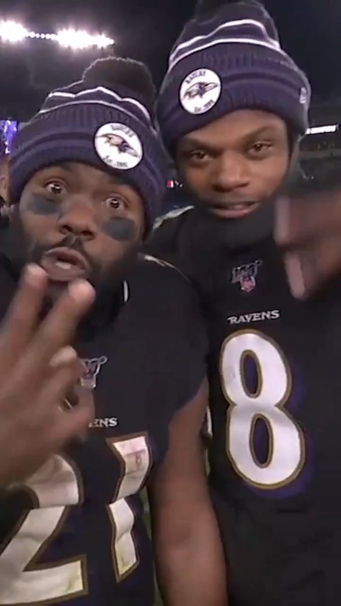 Throwback to this classic Erin Andrews interview after a Baltimore Ravens W in 2019, Lamar Jackson's MVP season ⚫️🟣 Mark Ingram II: The 🐐 hype man