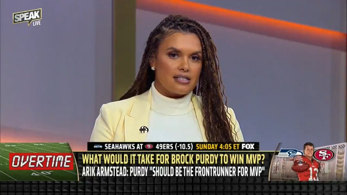 .Joy Taylor: Brock Purdy would need a time machine to win MVP this season.