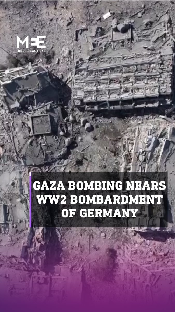 Did you know in less than seven weeks, the damage wrought on northern Gaza by Israeli bombs almost equals the years-long carpet bombing of German cities during World War 2?