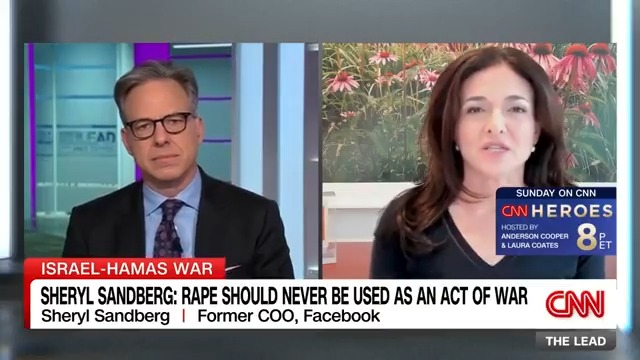 .Sheryl Sandberg: Silence on Hamas rape is deafening