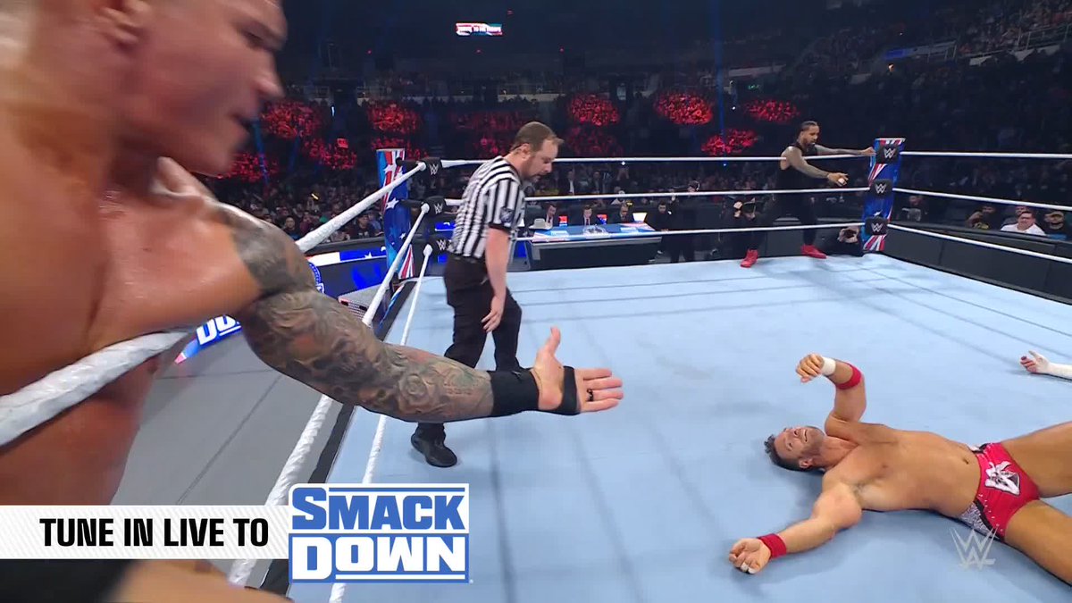 THE VIPER IS BACK... YEAH! 🐍🐍🐍 LA Knight and Randy Orton are FIRED UP in this battle against Jimmy The Usos and Solo! #SmackDown
