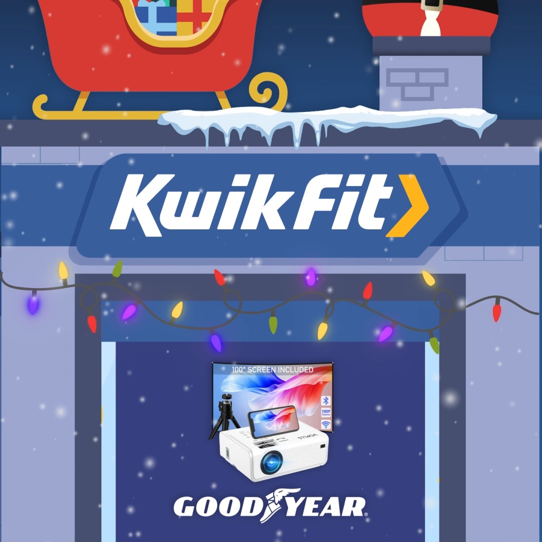 ☃️On #Kwikmas day 9, you can win a Projector AND Screen thanks to Goodyear UK ☃️ To enter, like this post and tag a friend below. Simple as that! Full T&amp;C's