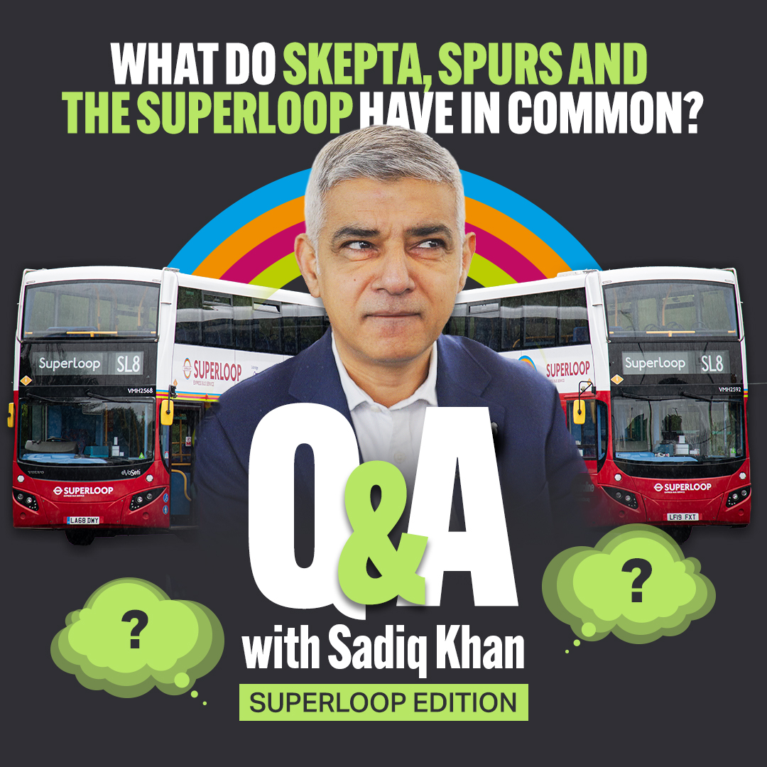 What do Skepta, Spurs and the Superloop have in common? Today the SL1 Superloop route between North Finchley and Walthamstow starts, following the SL10 between Harrow and North Finchley that launched last month.
