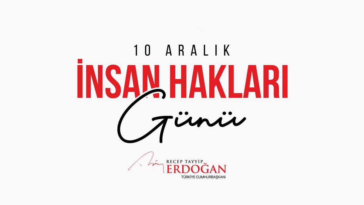 Birleşmiş Milletler İnsan Hakları Evrensel Beyannamesi'nin kabulünün 75'inci yıl dönümü ile Dünya İnsan Hakları Günü'nü tebrik ediyor, bu önemli günün başta mazlum ve mağdurlar olmak üzere tüm insanlık için hayırlara vesile olmasını Rabbimden niyaz ediyorum. 10 Aralık Dünya İnsan Hakları Günü'nü dünyanın pek çok yerinde insan hakları ayaklar altına alınırken karşıladığımız bir gerçektir. İnsan hak ve hürriyetleri açısından böylesi trajik bir dönemde Türkiye, insanı ve insani değerleri önceleyen bir anlayışla hamlelerine devam etmektedir. Son 21 yılda hayata geçirdiğimiz sessiz devrimlerle vatandaşlarımızın Birleşmiş Milletler İnsan Hakları Evrensel Beyannamesi'nde kayıtlı hak ve özgürlüklerini kullanmalarını kısıtlayan pek çok engeli ortadan kaldırdık. Cebinde ay yıldızlı kimlik taşıyan herkesin, hayatın tüm alanlarında bu ülkenin birinci sınıf vatandaşı olarak muamele görebilmesini temin ettik. Ülkemizde hiç kimsenin kökeni, inancı, ibadeti, meşrebi, dili, kıyafeti, sakalı, başörtüsü, hülasaten dinî ve kültürel tercihleri sebebiyle ötekileştirilmediği bir iklimi hâkim kıldık. Hiçbir farklılığına bakmaksızın tüm vatandaşlarına eşit davranan, bunları zenginlik olarak gören bir anlayışın yerleşmesini sağladık. Şunu büyük bir memnuniyetle söylemek isterim: Türk demokrasisi, dünyada örnek gösterilen seviyeye yine bizim hükûmetlerimiz dönemizde ulaşmıştır. İnsanımızın ihtiyaçları ve talepleri doğrultusunda, inanç hürriyeti konusunda ilave adımlar atmayı sürdüreceğiz.