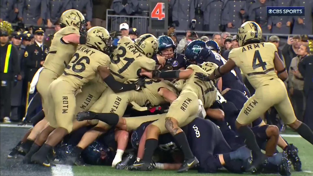 IT CANNOT GET CLOSER. ARMY STOPS NAVY AT THE GOAL LINE.