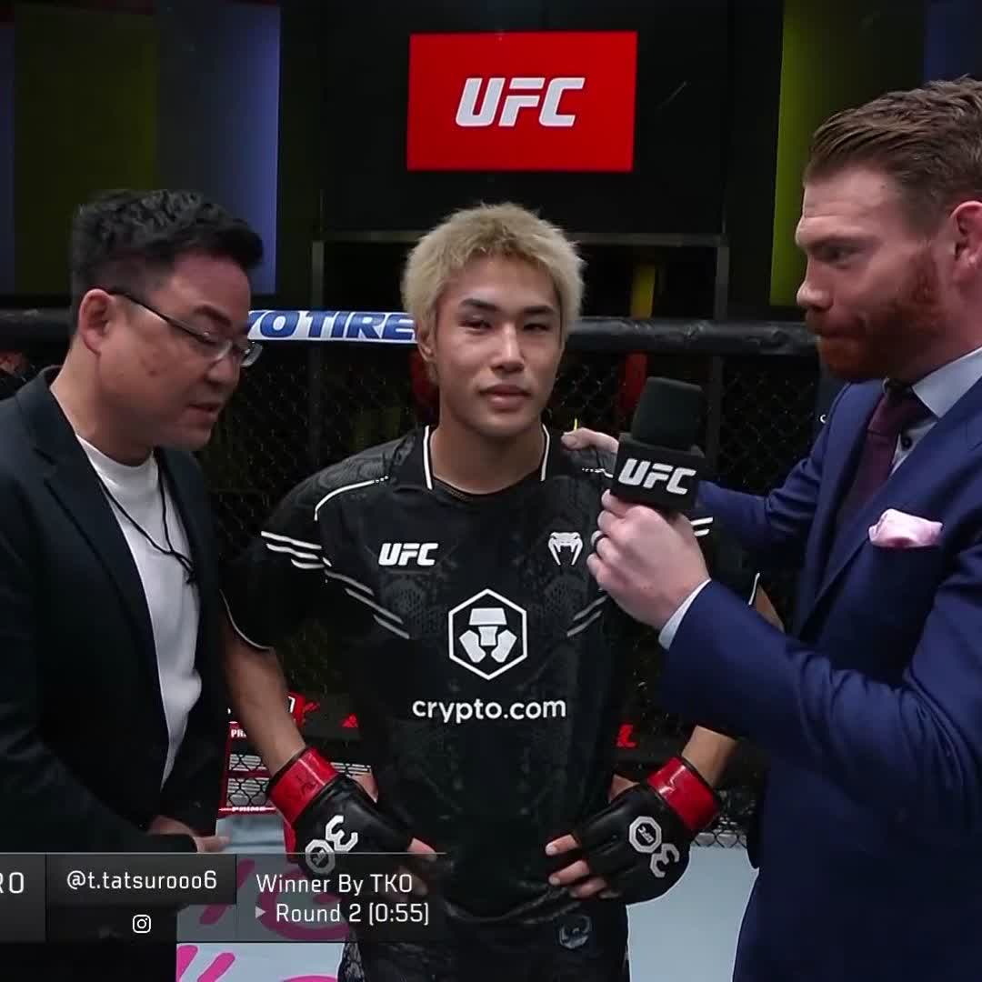 How is @TatsuroTaira feeling after extending his win streak to five? 😄 #UFCVegas83