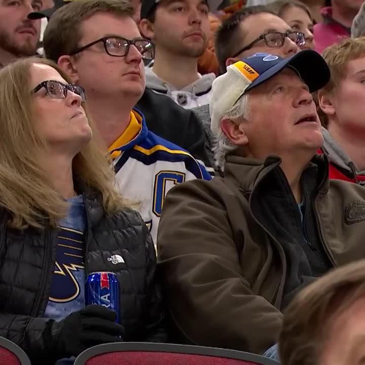 Cool to see Hugh McGing's parents here for his first regular-season NHL game in his hometown. #stlblues