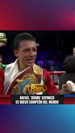 ¡Rafael 'Divino' Espinoza, es nuevo campeón del mundo en peso pluma por la OMB! Revive el round 12 y el anuncio oficial, en el que se conoce que el tapatío es monarca mundial. #BoxAzteca 🥊