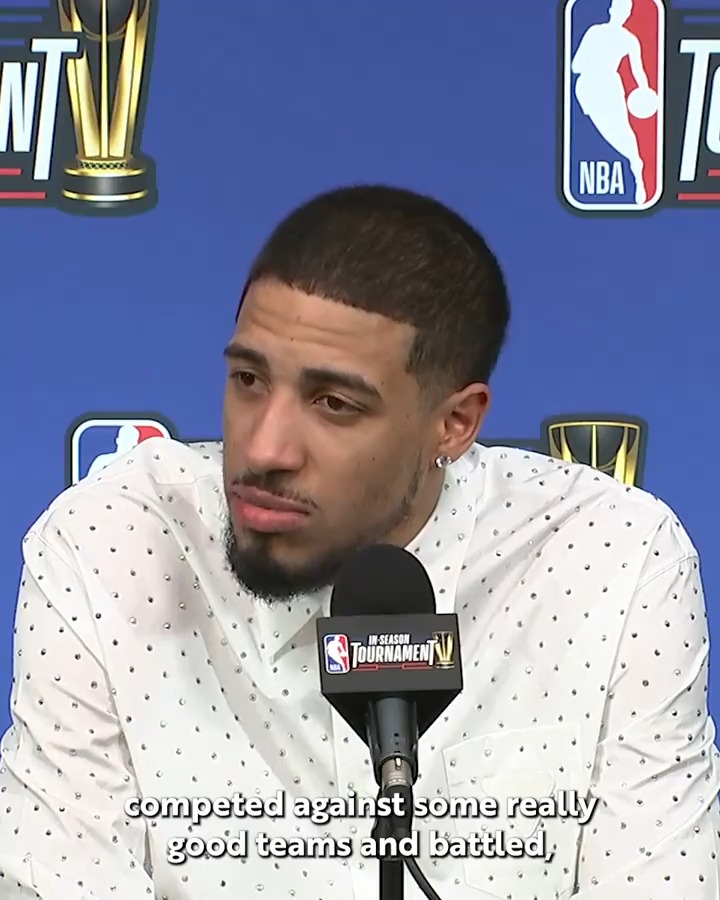 "We've done some great things to get here, competed against some really good teams, and battled... You can't let that happen for no reason." Tyrese Haliburton after the Pacers In-Season Tournament Finals loss against the Lakers. (via Indiana Pacers)