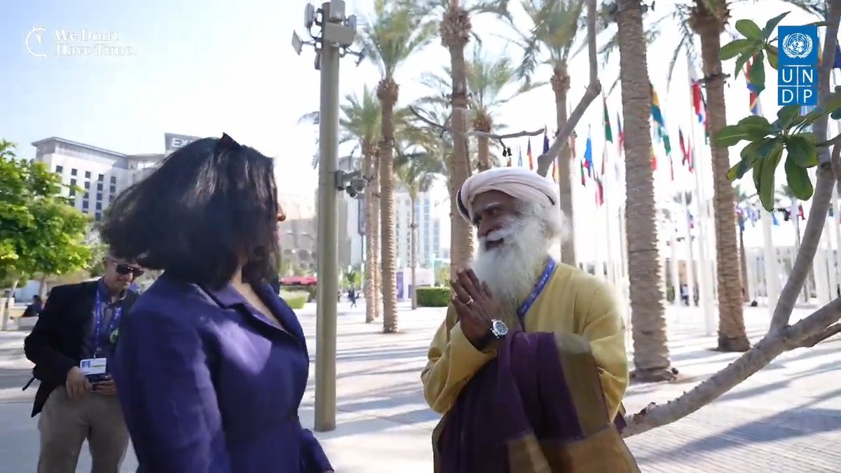 Listen to Dr. Sweta Chakraborty exclusive interview with Sadhguru founder and head of the Isha Foundation, from COP28, Food, Agriculture & Water day. "There is still a little bit of time left but if we waste it, there is no time!" @undp Conscious Planet #SaveSoil #SadhguruAtCop28 #COP28 #WeDontHaveTime