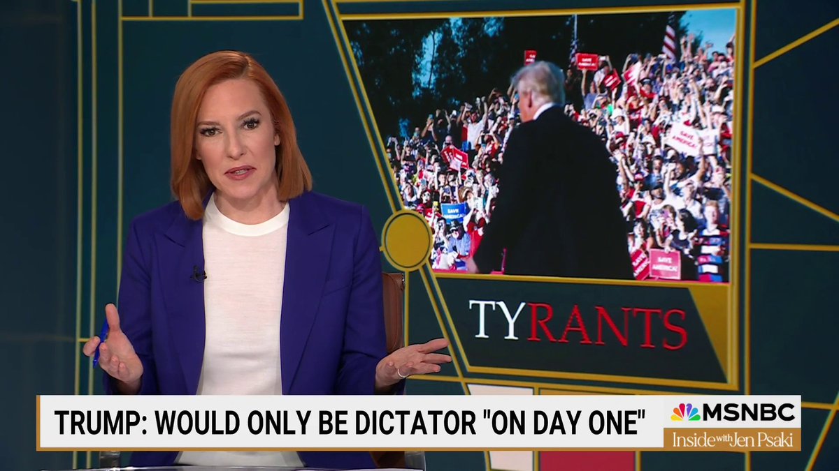 .Jen Psaki: “Trump is already building the infrastructure that will enable him to act on his impulses. So when he tells us what his plans are… we should believe it.”
