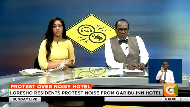 Protest Over Noisy Hotel: Loresho residents protest noise from Qaribu Inn Hotel Residents accuse the hotel of causing disturbance Residents complain of harassment by police #SundayLive Victoria Rubadiri Jeff Koinange, MBS