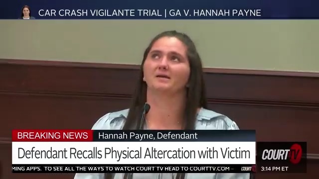 "I felt like my life flashed before my eyes." Defendant #HannahPayne gets emotional on the stand telling the jury the victim #KennethHerring tried to pull her into his car. #CourtTV What do YOU think? #CarCrashVigilanteTrial