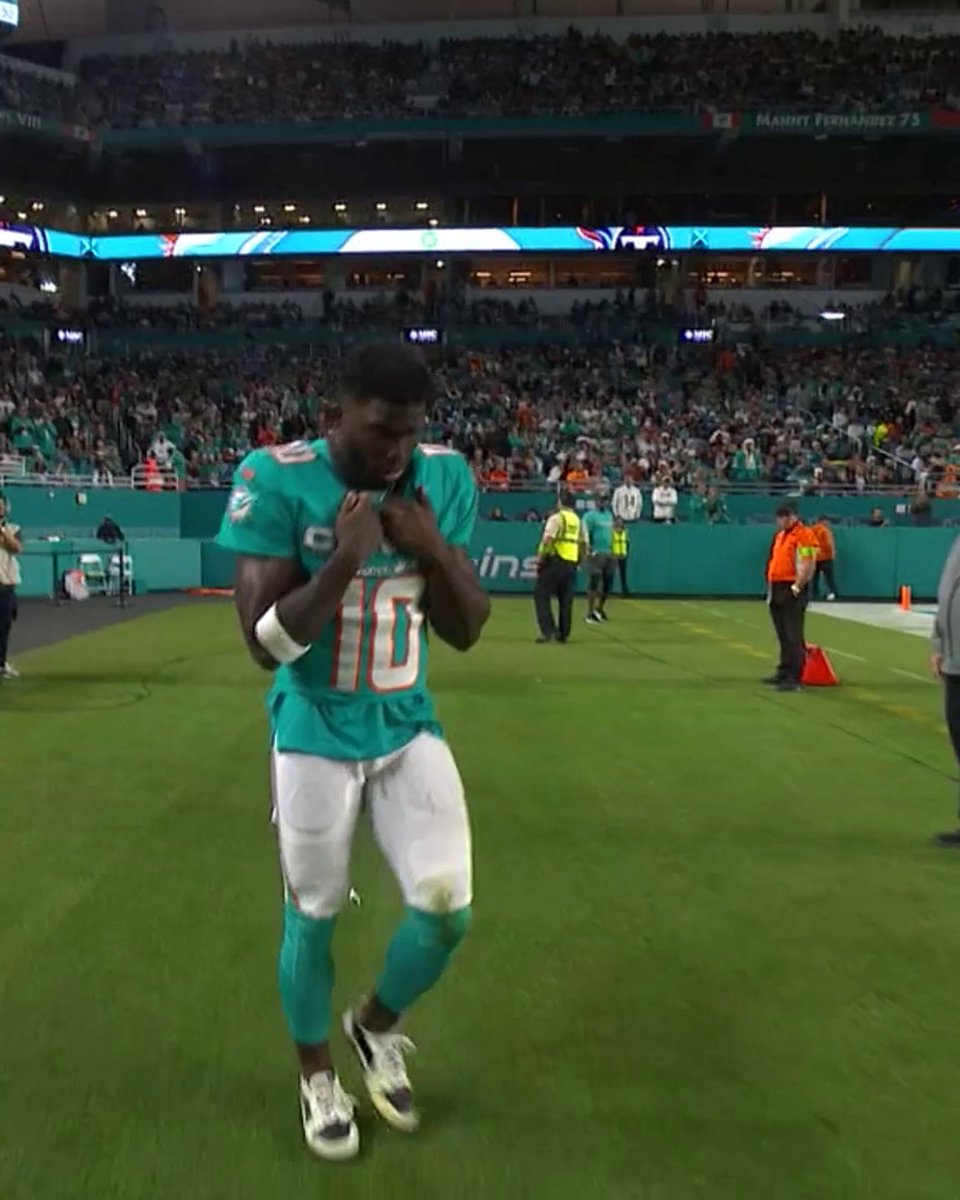 Tyreek Hill returned from the locker room without his helmet and his ankle untaped.