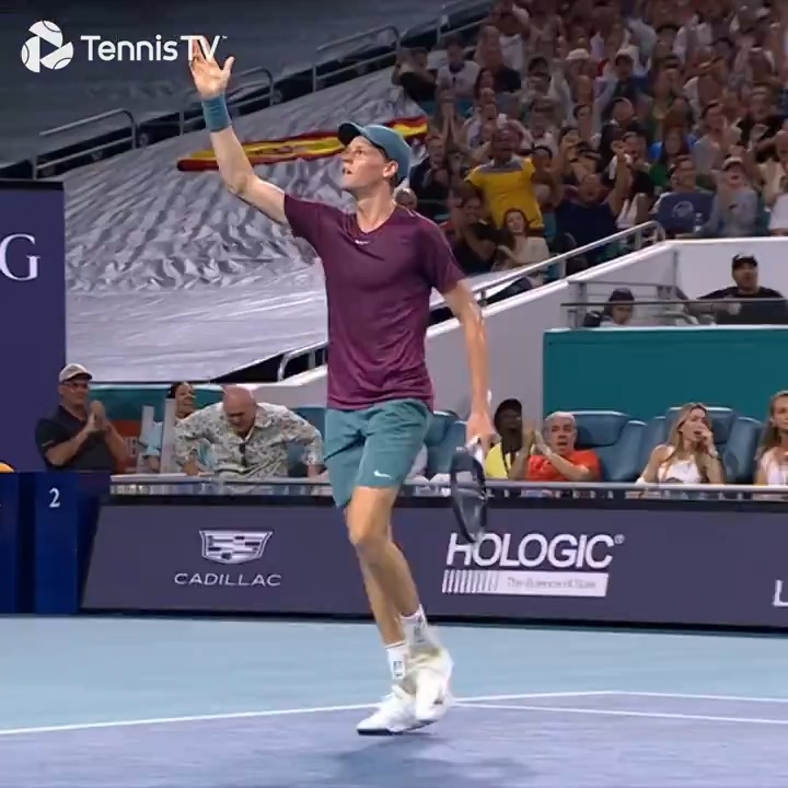 As voted for by the Tennis TV Instagram followers... Your 2023 ATP shot of the year is this epic Jannik Sinner &amp; Alcaraz rally at the Miami Open! 🔥