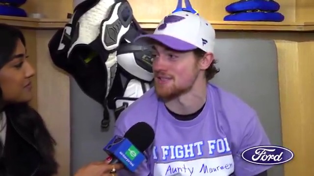 "I think I just like to play the game the right way and always be where I'm supposed to be, and it helps out my linemates when I do that." Hugh McGing joins the Ford Motor Company Gameday Report to discuss his season debut, what he brings to the lineup and the impact of #HockeyFightsCancer.