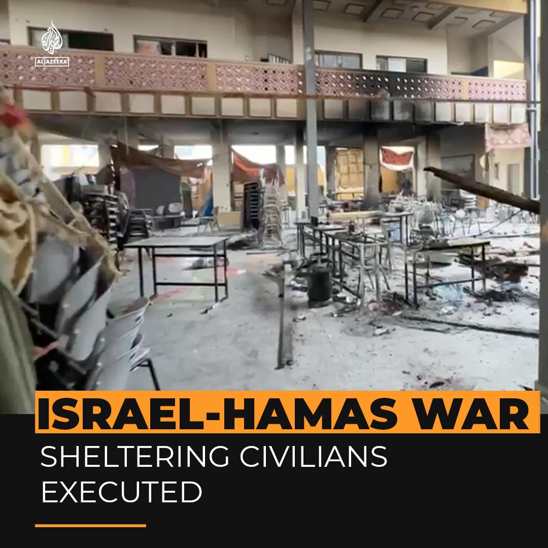 “They were all killed, executed at gunpoint.” In exclusive testimonies obtained by Al Jazeera, witnesses describe the horrific sights they encountered inside a school in northern Gaza following an Israeli attack.