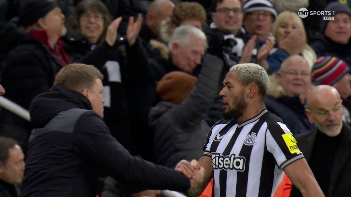 It's an absolute ๐๐๐๐๐๐ ๐ Joelinton sends St James' Park wild as Newcastle take a huge lead ๐ #UCL