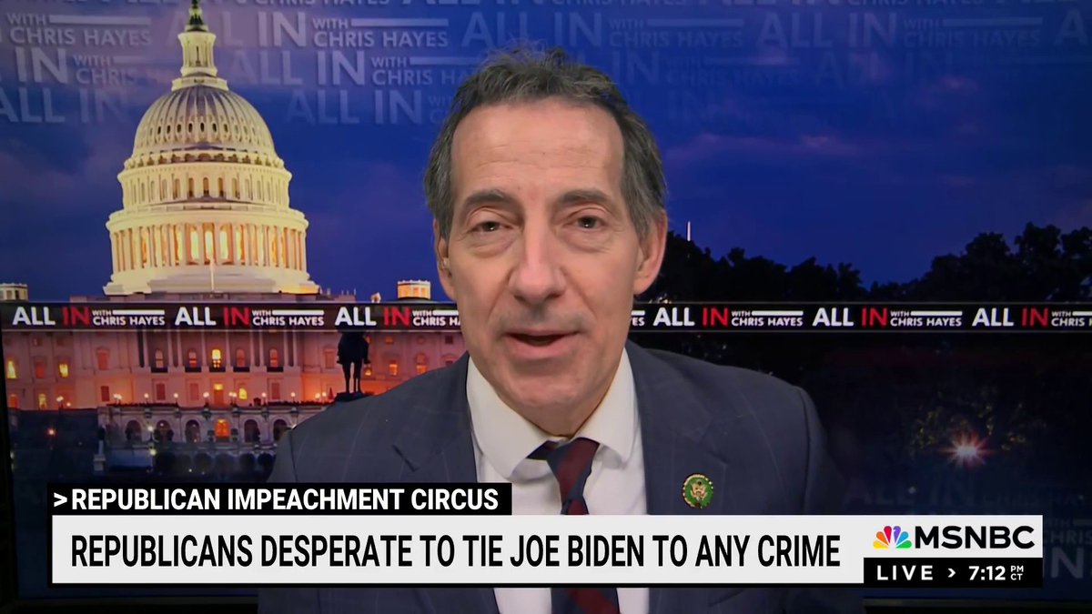 "These are people who voted against impeaching Donald Trump for inciting a violent insurrection that smashed all of us in the face," says Rep. Jamie Raskin on House Republicans. "And now they're voting for an impeachment inquiry for an event that can't even be defined."