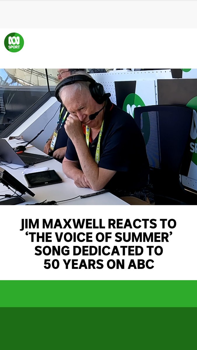 🏏📻 50 Years on the ABC ... Congratulations @JimMaxCricket! 🎙️🎶 And what better way to celebrate the occasion than with a tune from Denis Carnahan's 'The Voice of Summer'. 📱 Summer of Cricket on ABC Listen: #AUSvPAK