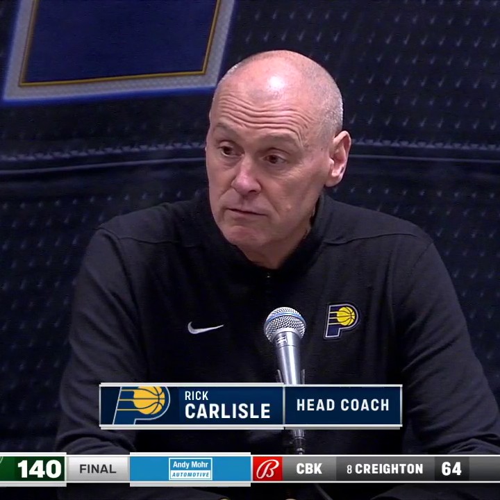 Carlisle on the postgame scrum between the #Pacers and Bucks: "There was a misunderstanding about the game ball. It was Oscar Tshiebwe's first official NBA point. We always get the game ball. We were not thinking about Giannis' franchise record. ... Unfortunate situation."