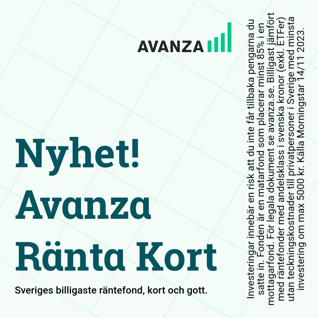 Nu lanserar vi Sveriges billigaste räntefond* med låga 0,10% i total avgift 🎉👇