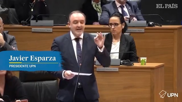 Javier Esparza, presidente de UPN, sobre el pacto del PSOE con Bildu: "El PSN ha demostrado que son escoria. Voy a definir escoria: alguien o algo que no merece ninguna valoración..." Momento tenso en el pleno parlamentario de Navarra