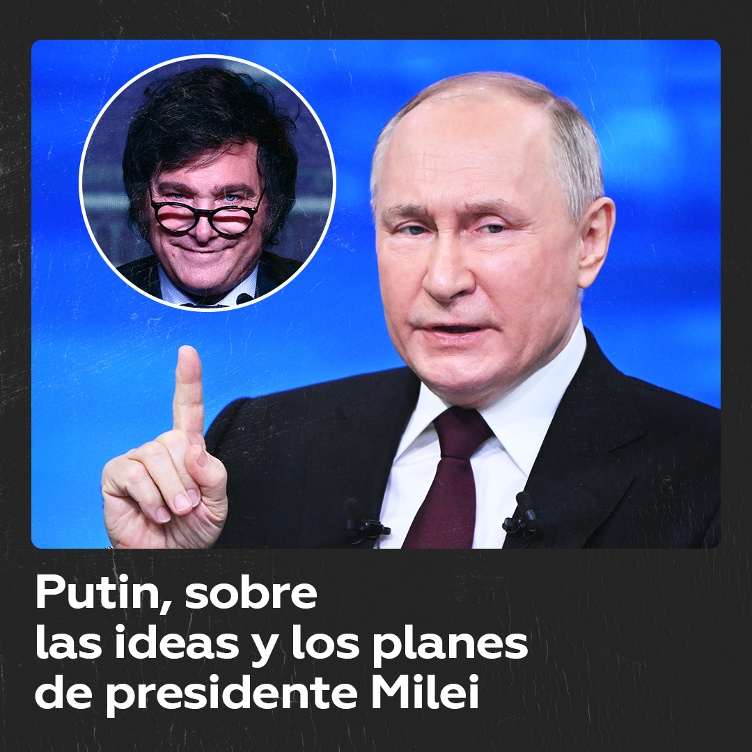 El presidente ruso, Vladímir Putin, comentó los planes de su homólogo argentino, Javier Milei, de sustituir el peso por el dólar y dijo que esto es perjudicial para el país latinoamericano.