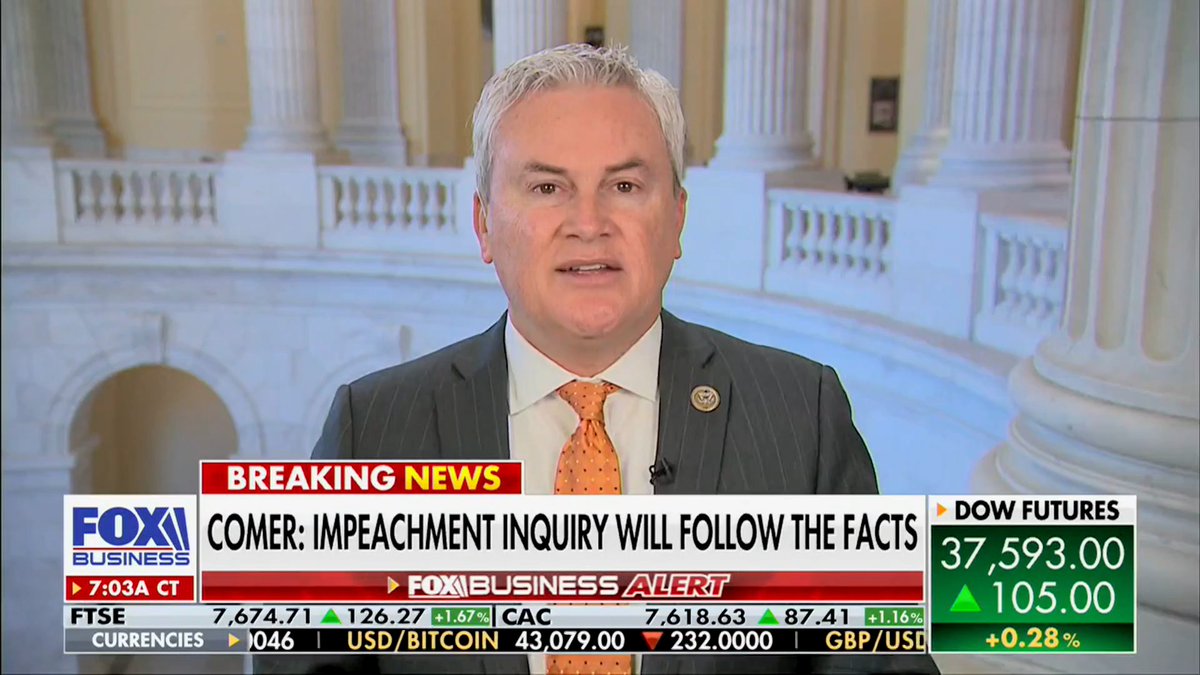 Rep. James Comer: "We've got over $24 million that we know of…that the Bidens have taken in. They've run them through a series of LLCs that even the banks said serve no purposes...We know they got tens of millions of dollars from bad people in bad countries."