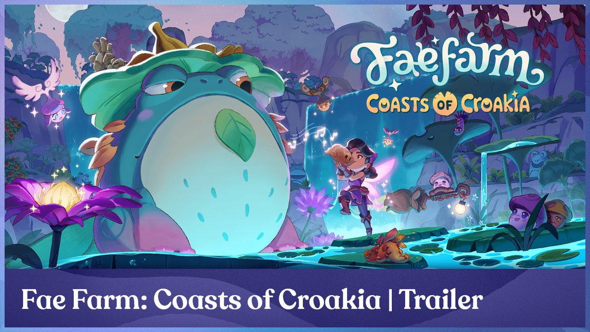 Here's an update guarantoad to make you hoppy! 🐸🙌 Fae Farm's first major content update – Coasts of Croakia – is out now for Nintendo Switch and PC! Jump in to explore new islands, meet new friends, and master new skills! 🐚✨