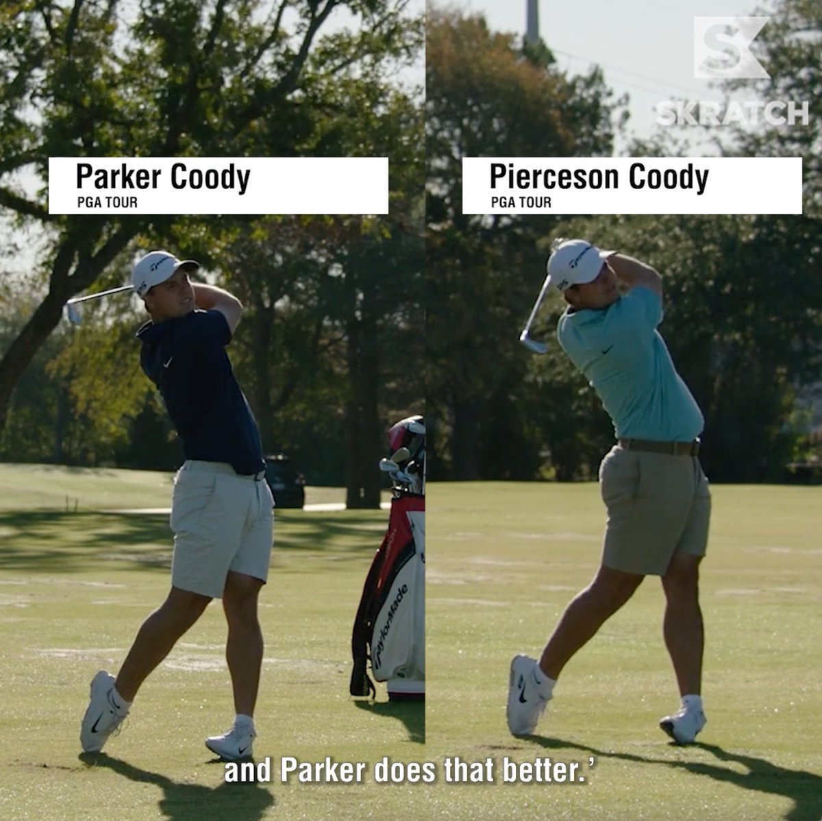 Meet Parker and Pierceson Coody, Texas twins with a successful golfing lineage (including a Green Jacket) to live up to. See just how these scarily similar brothers are pushing each other going into their debut TOUR season, presented by TaylorMade Golf: