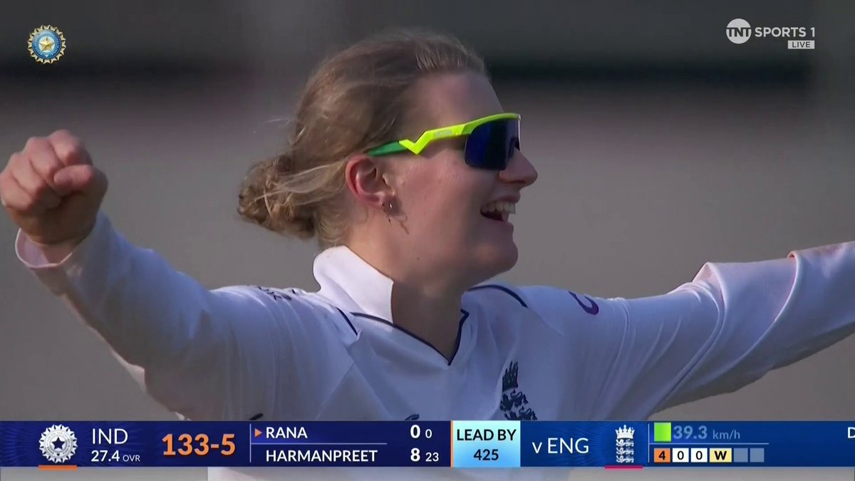 Bowled out with a lovely delivery! 🙌 Charlie Dean is on a hat-trick! 🔥 #INDvENG