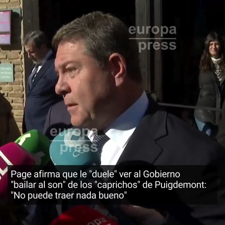 Page: "Me duele ver la cantidad de cosas que le toca hacer al Gobierno porque no le queda más remedio. Me molesta. Bailar al son y a los caprichos de Puigdemont, sinceramente, no puede traer nada bueno, para nadie"