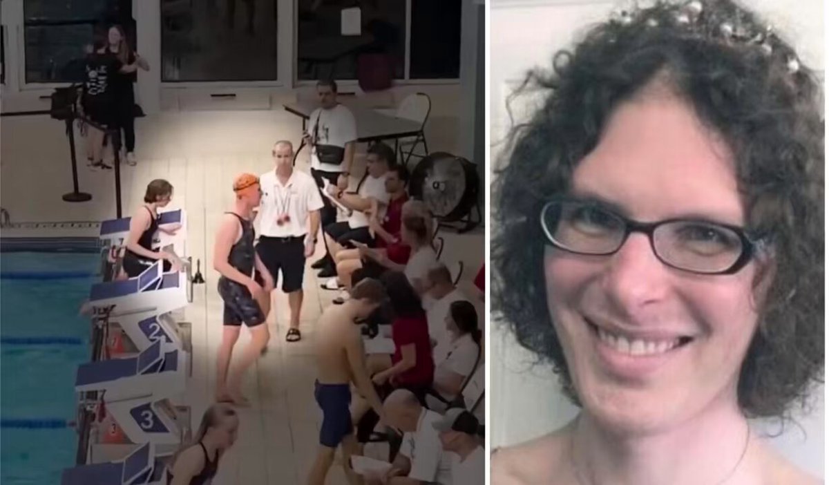 REPORT: 50 year old man who identifies as a woman competes in swiming against teens & changes with them in the female locker room as reported on by Rebel News. Weishart is a professor who "specializes" in children behavioral science at York university. Young girls were "terrified" of Weishart who was changing with them in the locker room. Parents were forced to setup a makeshift changing tent with towels for the young girls to protect them from Weishart. Swimming Canada and Swim Ontario defended the decision to include Weishart and even threw stones at the people who had a problem with it. "People of all shapes, sizes, genders, beliefs and backgrounds should have the opportunity to swim to the best of their ability... with the expectation that our registrants treat each other with respect and dignity, and keep our sport environment free from harassment and abuse." Canada is a mess.