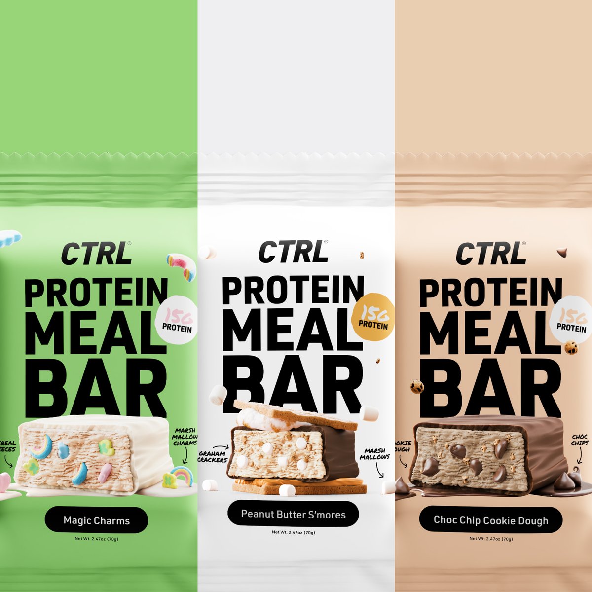 BARS ARE BACK &amp; BETTER 🚨 Bigger, softer, and we’ve added an entirely new flavor. Try them today! • Peanut Butter S’mores ⛺️ • Magic Charms 🍀 • Chocolate Chip Cookie Dough 🍪