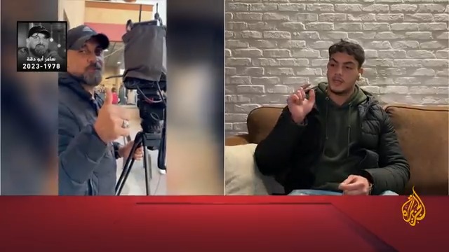Yazan, son of AlJazeera’s Gaza cameraman Samer Abu Daqqa, speaking from Belgium says the family will file a lawsuit before the ICC. ‘I’m proud of my dad. He’s a martyr. Israeli forces deliberately targeted him while he was doing his job as a journalist.’