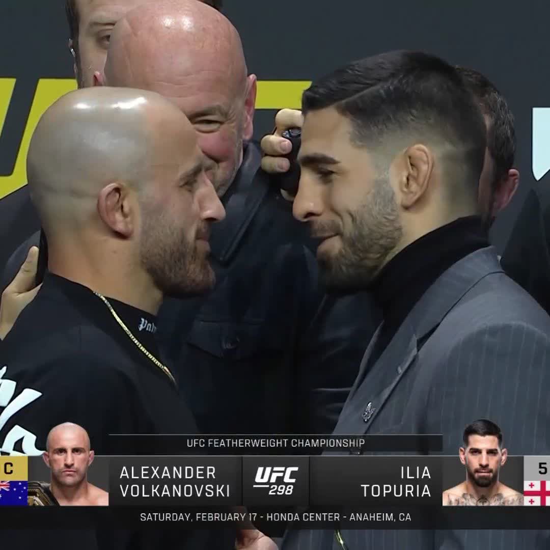 No love in this featherweight showdown! @AlexVolkanovski vs @TopuriaIlia officially meet at #UFC298 in February!