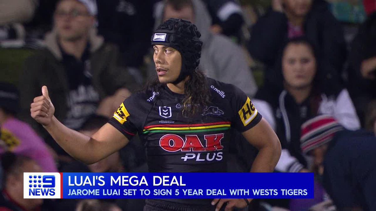 It's been a dramatic day for Panthers star Jarome Luai who told his teammates he'll be leaving the club at the end of next year and is set to sign a monster deal with the Tigers. Michael Chammas and @ZacBailey24 report. #9News