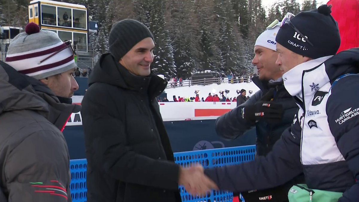 Oh, hi Roger Federer 🤩 Thanks for stopping by today (pretty sure Tarjei Boe and @emilienjck agree) #biathlon