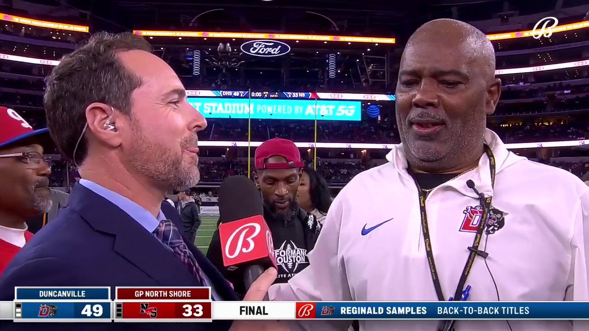 Reginald Samples on his team's performance in their State Championship win vs. GP North Shore. Jack in the Box | #UILState | @BallySports | @UILTexas | @Duncanville_Fb | The Nation of NS