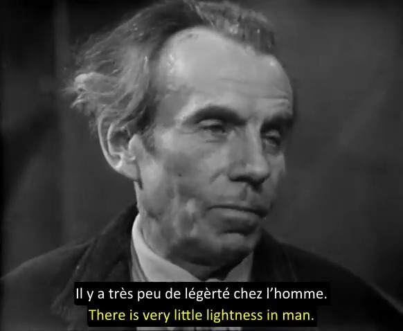 Céline's last words: “They were heavy” Excerpt from his first filmed interview in 1957 for TV show “Lectures pour tous” If sufficient interest, I do whole thing, 19 minutes! Special thanks to @1147x1147 and Leo Caesaris for refinements. Please follo them if you don't already!