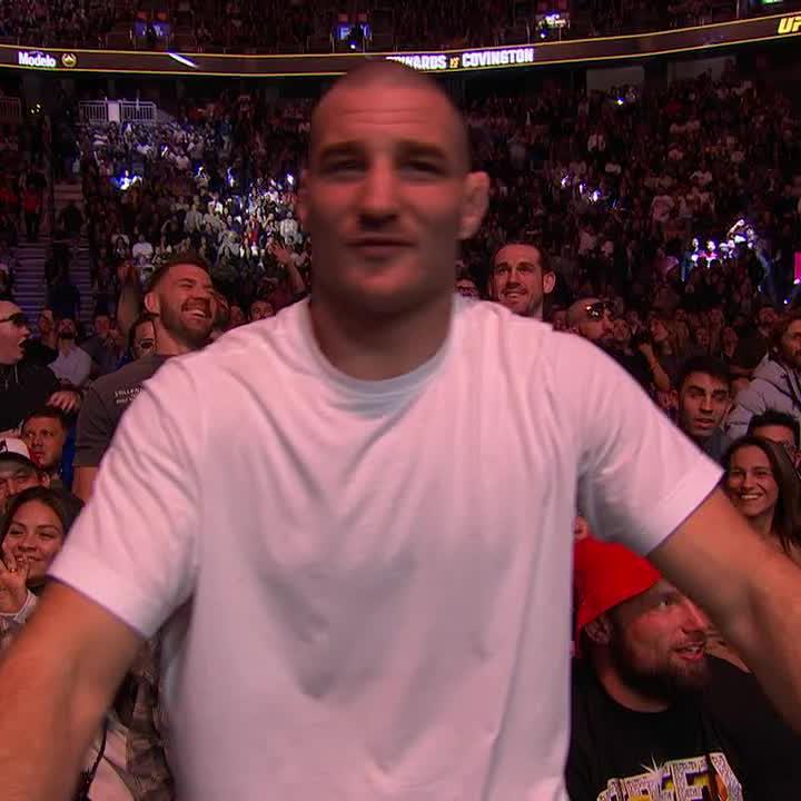 Sean Strickland and Dricus Du Plessis exchanged words and had a physical altercation during #UFC296. UFC security had to separate the two and Strickland was escorted out of the arena.