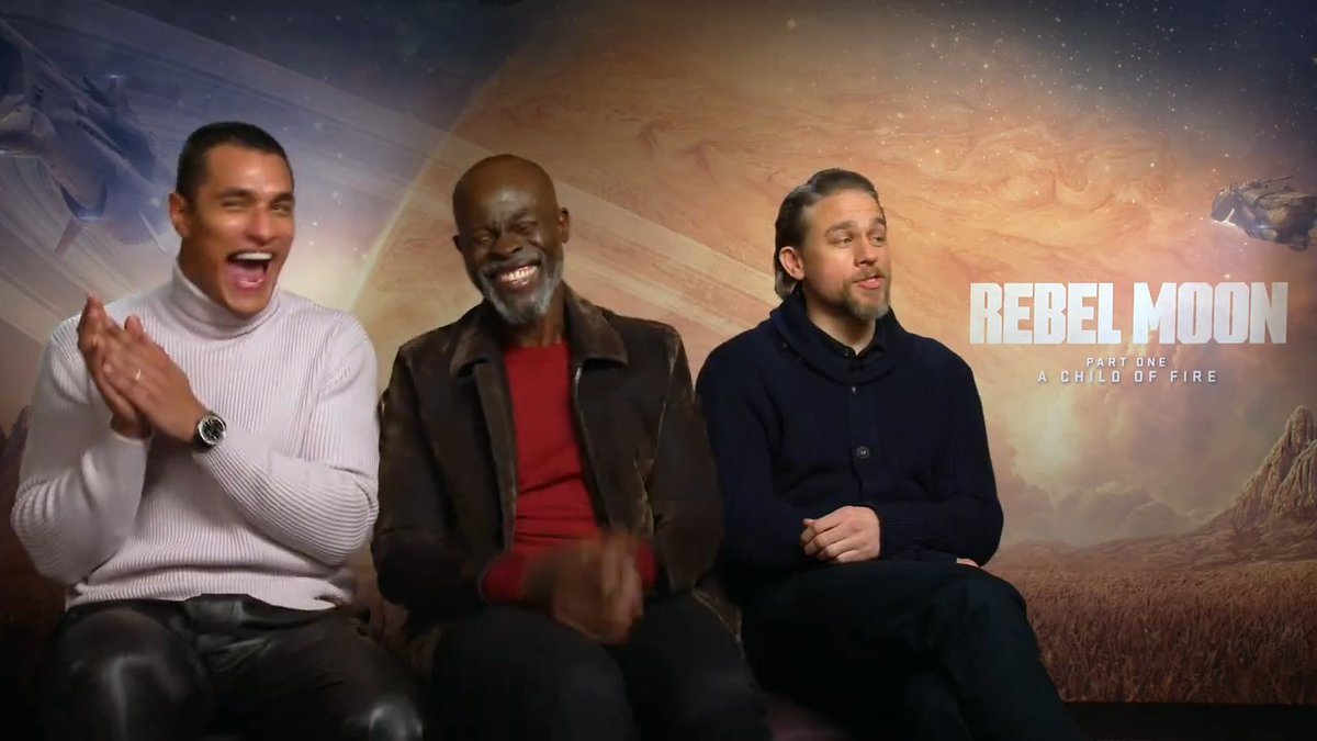 'It Sucked!' 😂 Charlie Hunnam did not hold back about his feelings when it came to training for Zack Snyder's #RebelMoon Check out Melissa Nathoo's chat with Charlie, Staz Nair and Djimon Hounsou about their new Netflix movie