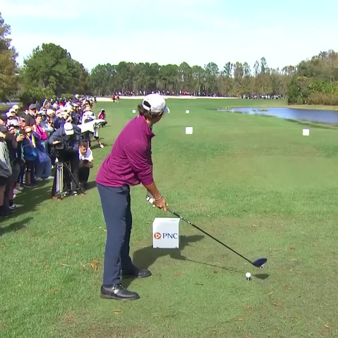 TORCHED. 🔥🤯 Charlie Woods drives the green on the 355-yard par-4 7th. 📺: Golf Channel & Peacock | PNC Championship